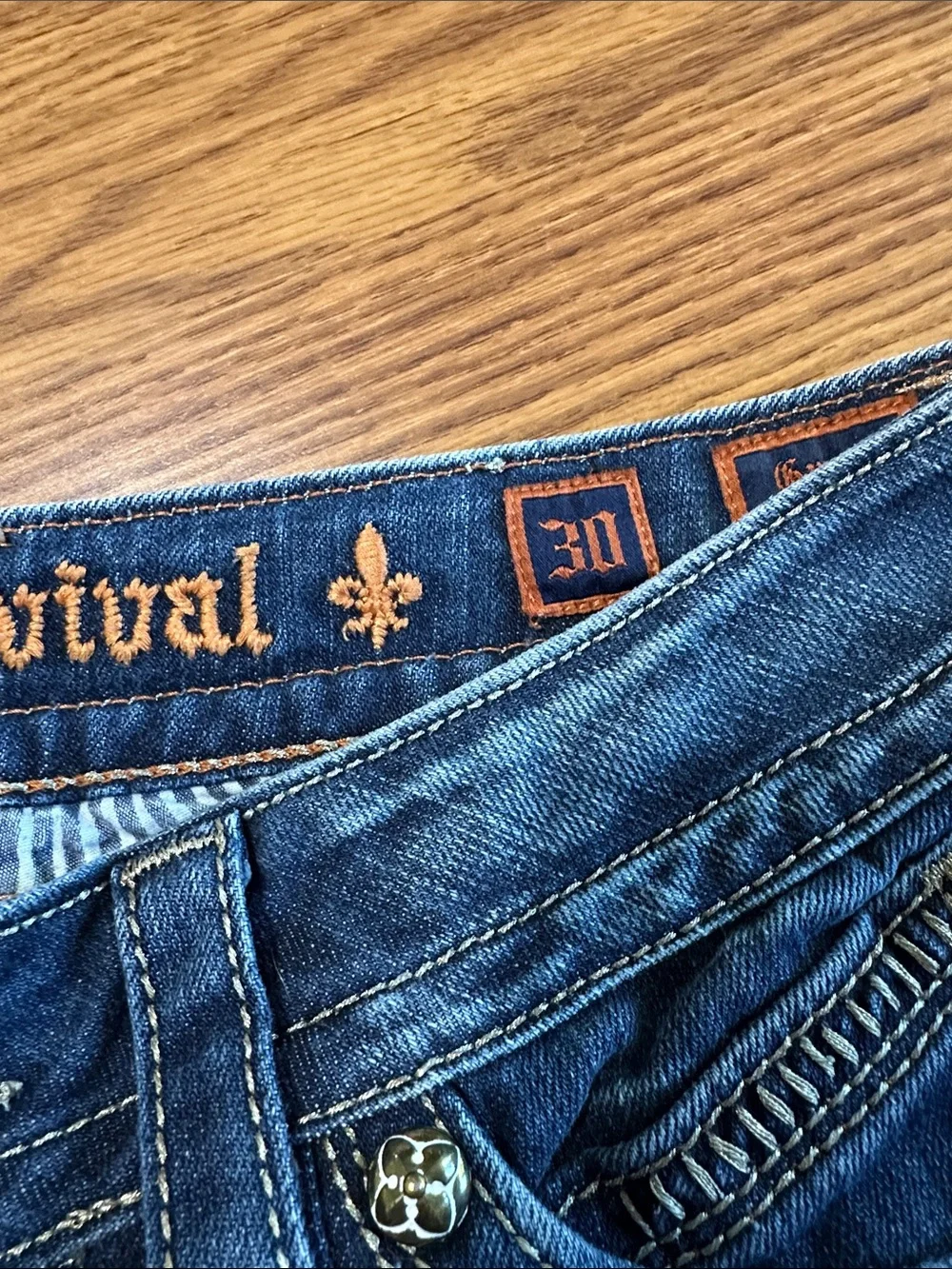 Rock Revival Women's Dark Blue Denim Boot Cut Jeans with Embroidered Pocket - Picture 2 of 7